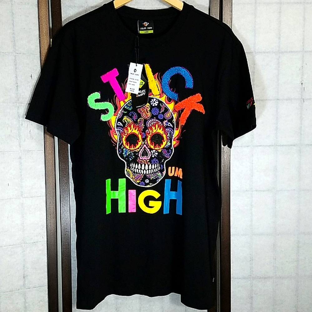 NWT Create 2Mrw Black Skull Tee sz Large